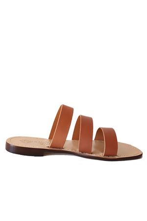 Capri sandal in leather color Da Costanzo | 3FASCIACUOIOMARRONE